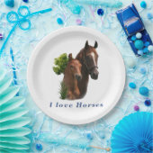 Ik hou van paarden papieren bordje (Feest)