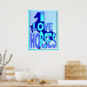 Ik hou van paarden poster (Keuken)