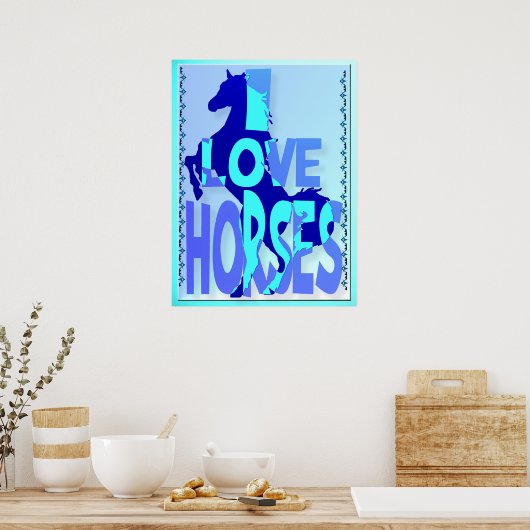 Ik hou van paarden poster (Keuken)