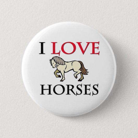 Ik hou van paarden ronde button 5,7 cm (Voorkant)