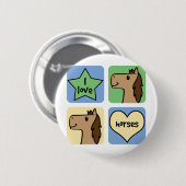 Ik hou van paarden ronde button 5,7 cm (Voorkant /achterkant)