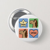 Ik hou van paarden ronde button 5,7 cm (Voorkant /achterkant)