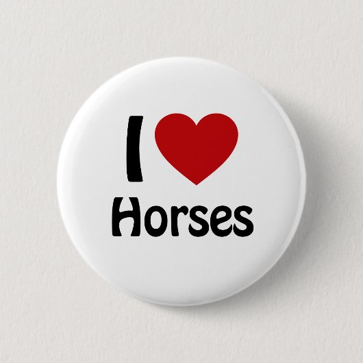 Ik hou van paarden ronde button 5,7 cm (Voorkant)