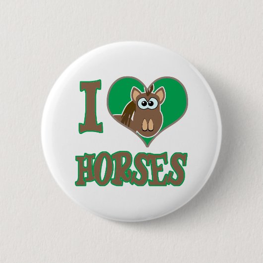 Ik hou van paarden ronde button 5,7 cm (Voorkant)