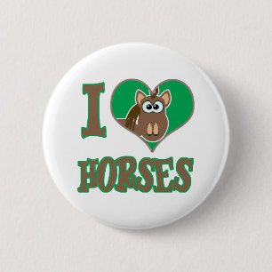 Ik hou van paarden ronde button 5,7 cm