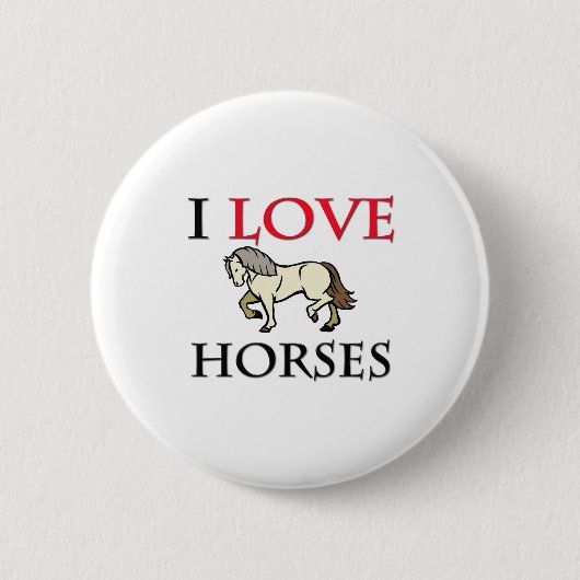 Ik hou van paarden ronde button 5,7 cm (Voorkant)