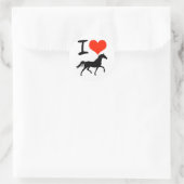 Ik hou van paarden ronde sticker (Tas)