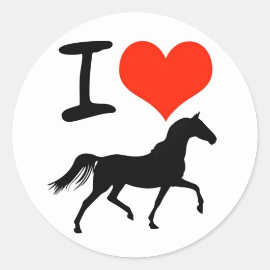 Ik hou van paarden ronde sticker (Voorkant)