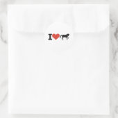 Ik hou van paarden ronde sticker (Tas)