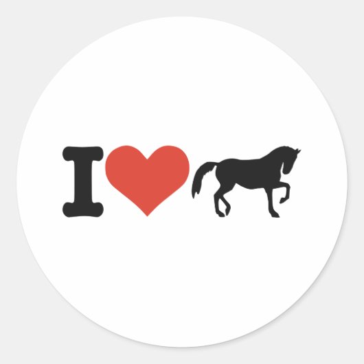 Ik hou van paarden ronde sticker (Voorkant)