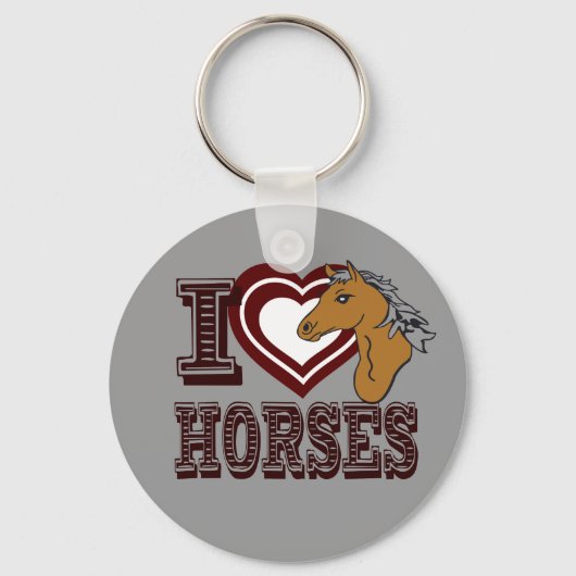 Ik hou van paarden sleutelhanger (Voorkant)