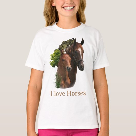 Ik hou van paarden t-shirt (Voorkant)