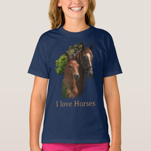 Ik hou van paarden t-shirt (Voorkant)