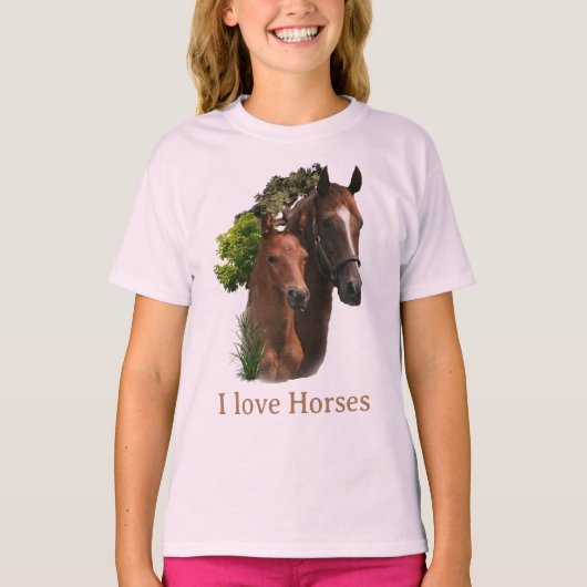 Ik hou van paarden t-shirt (Voorkant)