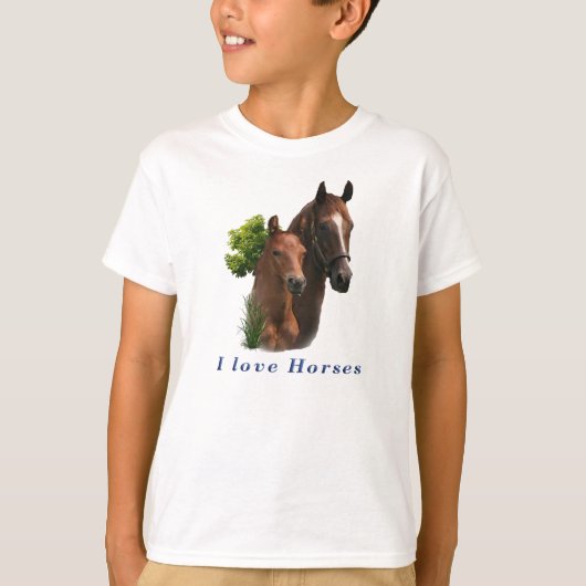 Ik hou van paarden t-shirt (Voorkant)