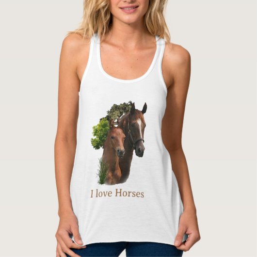 Ik hou van paarden tanktop (Voorkant)