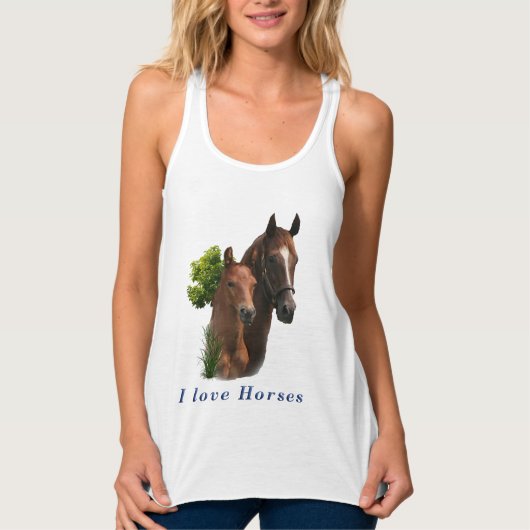 Ik hou van paarden tanktop (Voorkant)