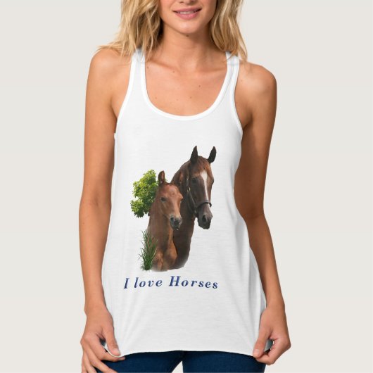 Ik hou van paarden tanktop (Voorkant)