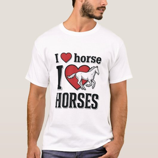 Ik hou van paarden vintage gravure shirt ontwerp (Voorkant)