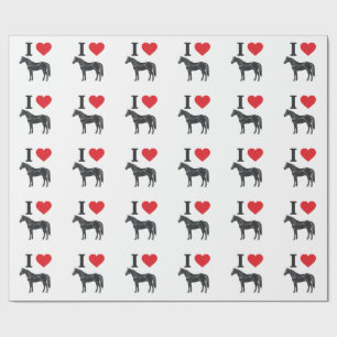 Ik hou van paarden vintage gravure shirt ontwerp_1 cadeaupapier