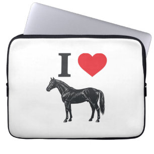 Ik hou van paarden vintage gravure shirt ontwerp_1 laptop sleeve