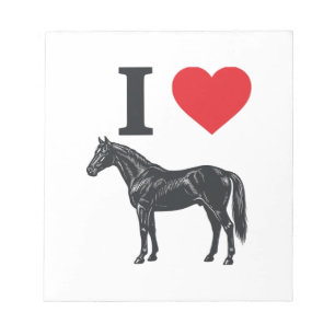 Ik hou van paarden vintage gravure shirt ontwerp_1 notitieblok
