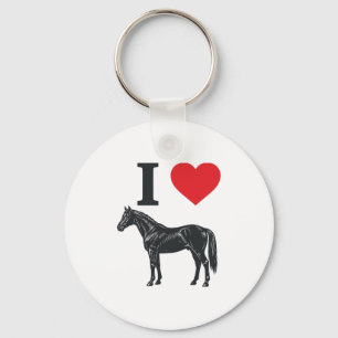 Ik hou van paarden vintage gravure shirt ontwerp_1 sleutelhanger