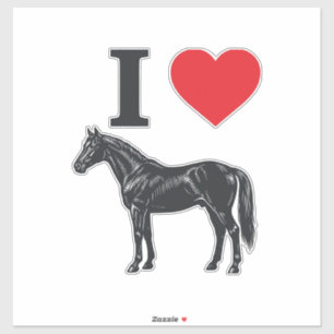 Ik hou van paarden vintage gravure shirt ontwerp_1 sticker