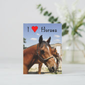 Ik hou van paarden western paard briefkaart (Staand voorkant)