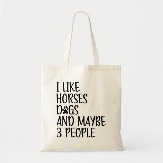 Ik hou van paardenhonden en misschien 3 mensen gra tote bag (Voorkant)