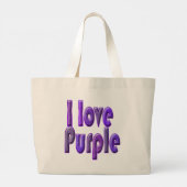Ik hou van paars grote tote bag (Achterkant)
