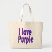 Ik hou van paars grote tote bag (Voorkant)