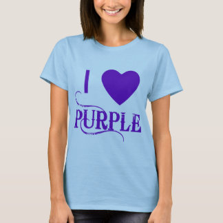 Ik hou van Paars met Paars hart T-shirt