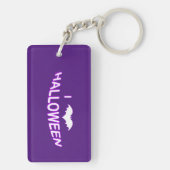 Ik hou van Paars-wit Halloween Sleutelhanger (achterkant)