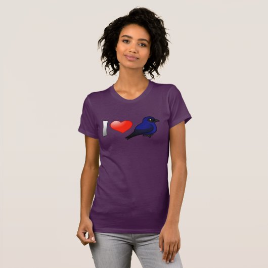 Ik hou van Paarse Martins T-shirt (Voorkant volledig)