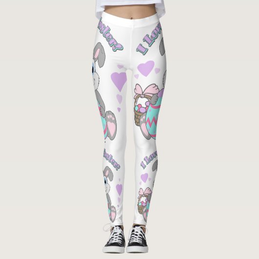 Ik hou van paashaas leggings (Voorkant)