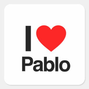 ik hou van pablo vierkante sticker
