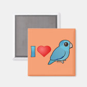 Ik hou van Pacific Parrotlets (blauw) Magneet (Voorkant / Achterkant)