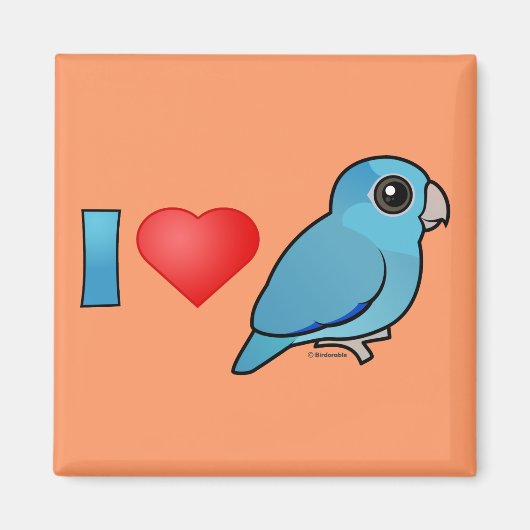 Ik hou van Pacific Parrotlets (blauw) Magneet (Voorkant)