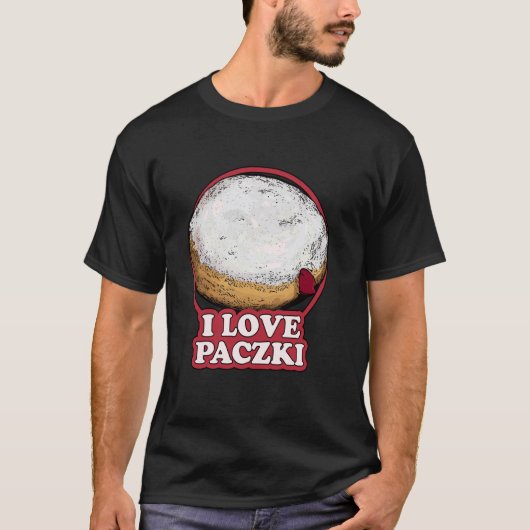 Ik hou van Paczki Pools Deeg Gebak Paczek Paczki T-shirt (Voorkant)