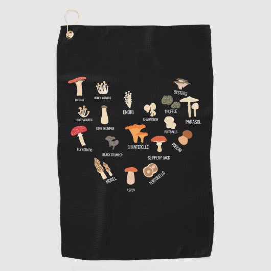 Ik hou van paddenstoelen golfhanddoek (Voorkant)