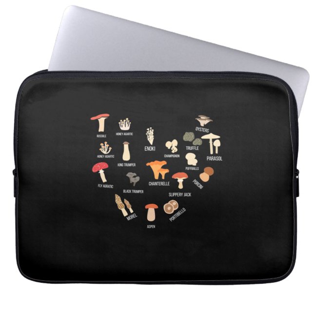 Ik hou van paddenstoelen laptop sleeve (Voorkant)