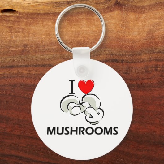 Ik hou van paddenstoelen sleutelhanger (Voorkant)