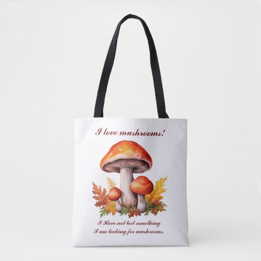Ik hou van paddenstoelen tote bag (Voorkant)