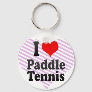 Ik hou van Paddle Tennis Sleutelhanger