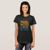 Ik hou van Padel en Beer Coach Paddle Tennis Playe T-shirt (Voorkant volledig)