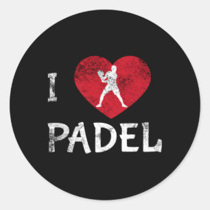 Ik hou van Padel Tennis Padel Racket Padel Paddleb Ronde Sticker