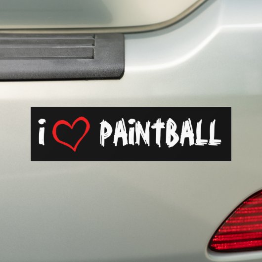 Ik hou van Paintball Bumpersticker (Op auto)