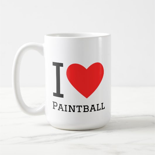 Ik hou van paintball koffiemok (Links)