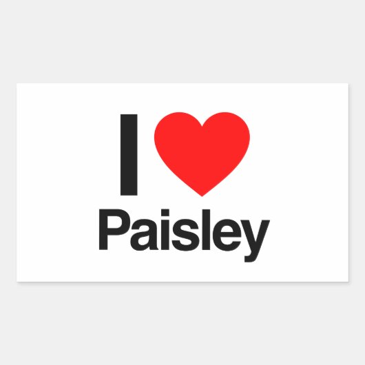 ik hou van paisley rechthoekige sticker (Voorkant)